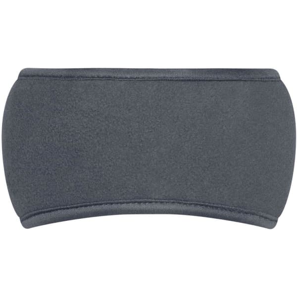 A grey Thinsulate™ headband with a smooth, rounded design and a soft texture. It features a logo.