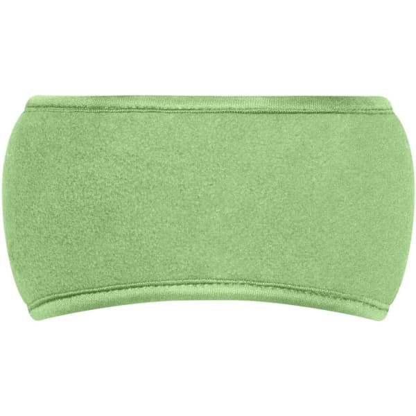 A green Thinsulate™ headband with a smooth, soft texture and a simple design. It features a logo.