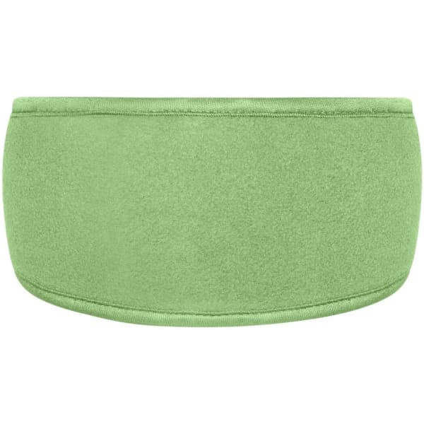 A green Thinsulate™ headband with a soft, smooth texture and a simple design.