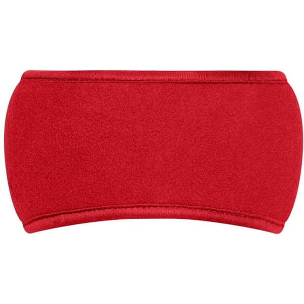 A red Thinsulate™ headband with a soft, fleece texture and a simple design. Features a logo on the side.