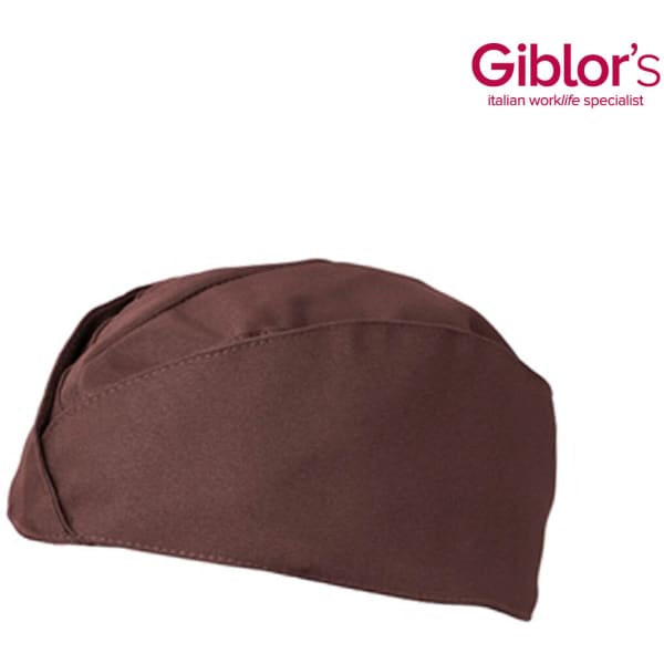 A brown hat with a sleek design, featuring a logo on the side.