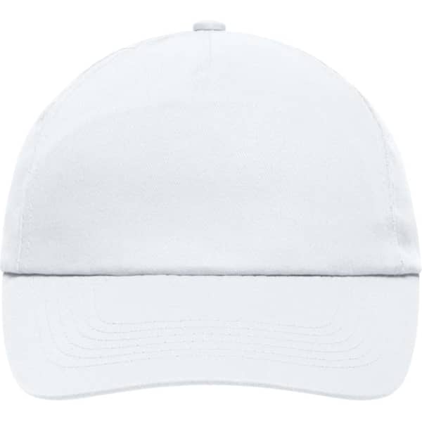 A light blue 5-panel cap with a curved brim and an adjustable strap, featuring a logo on the front.