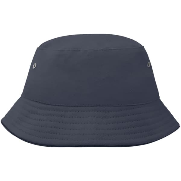A dark blue fisherman piping hat for kids, featuring a wide brim and eyelets for ventilation.
