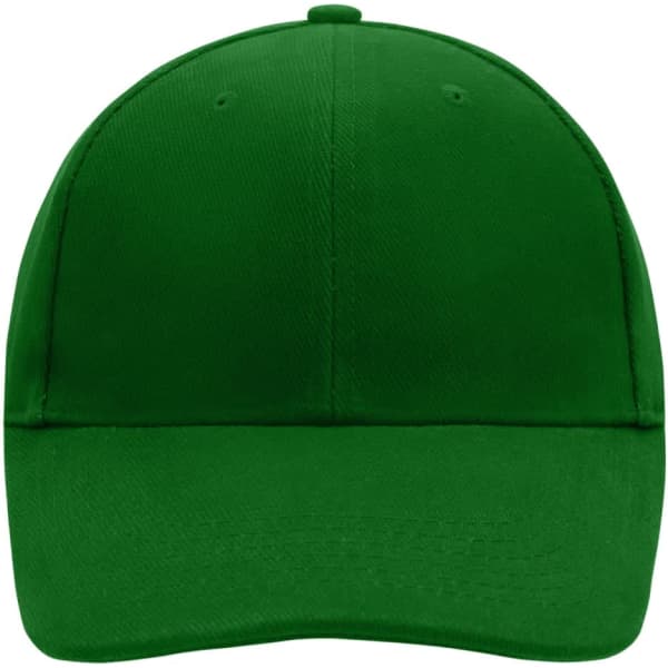 A low-profile 6-panel cap in vibrant green, featuring a logo on the front.