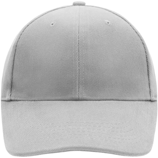 A low-profile, six-panel cap in light grey with a plain design and a logo on the front.