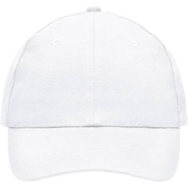 A light blue 6-panel cap made of heavy cotton, featuring a logo on the front.