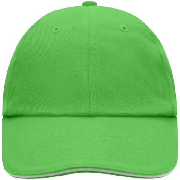 A vibrant green six-panel cap with a curved brim and an understated logo.
