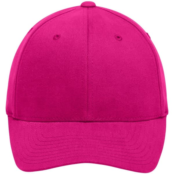 A pink Original Flexfit cap with a structured design and a logo on the front.