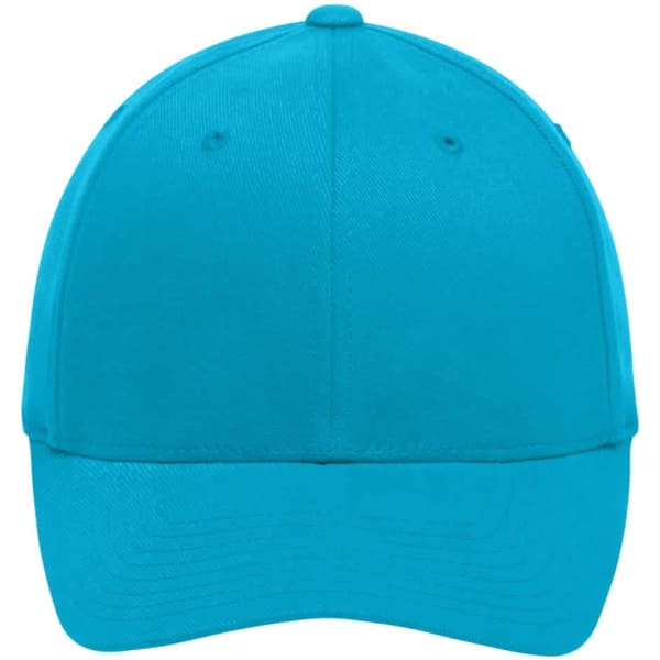 A turquoise cap with a classic design and a logo, featuring a curved brim and adjustable strap.