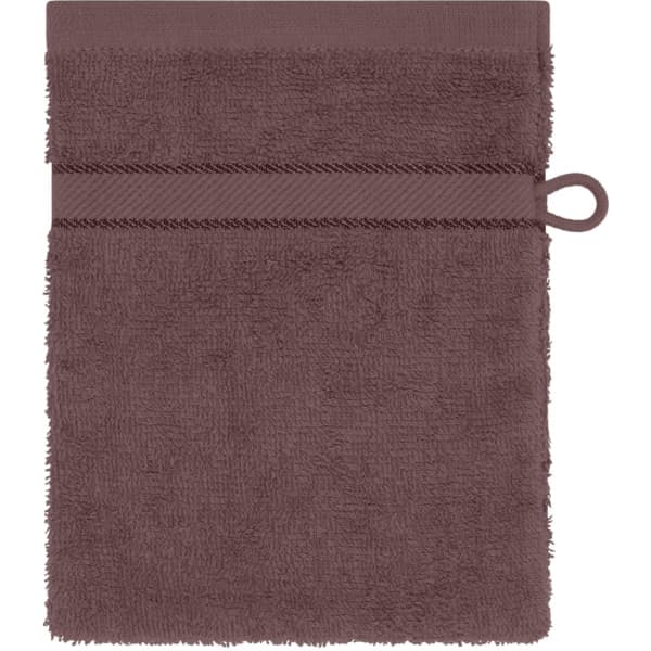 A brown flannel product with a textured surface, featuring a loop and a horizontal band detail at the top.