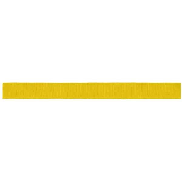 A yellow ribbon with a smooth texture, suitable for promotional use. It features a branding logo.