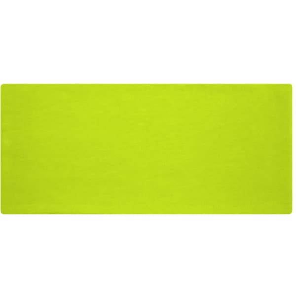 A bright lime green Bio Cotton headband, featuring a logo, on a plain white background.