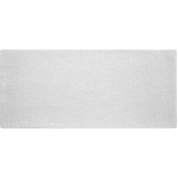 A light grey bio cotton headband displayed flat, featuring a simple design and a small logo.