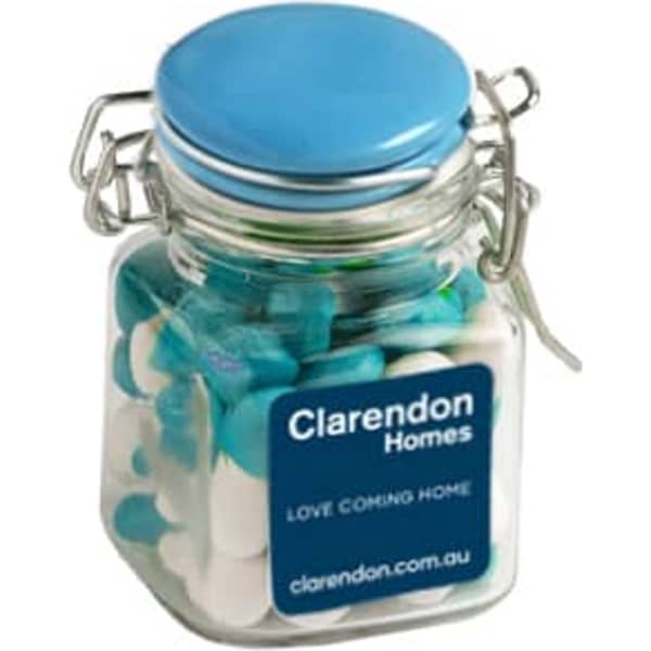 Glass Clip Lock Jar with Chewy Fruits 80g