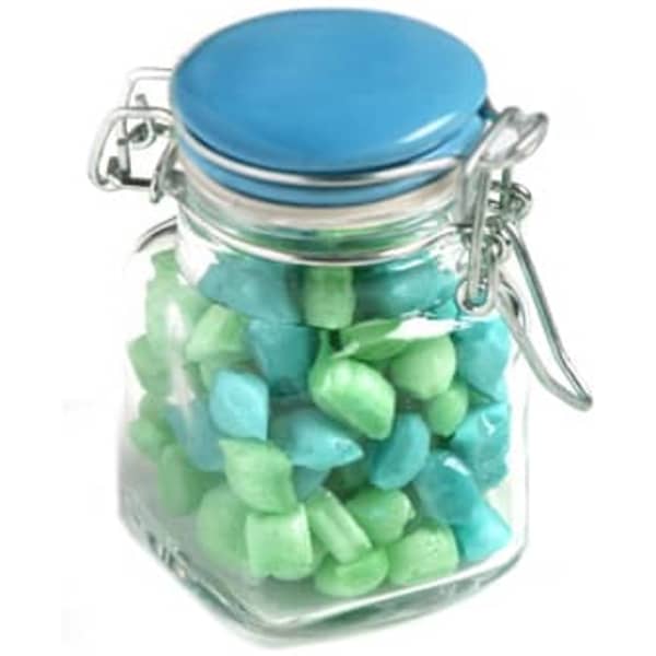 Glass Clip Lock Jar with Humbugs 80g