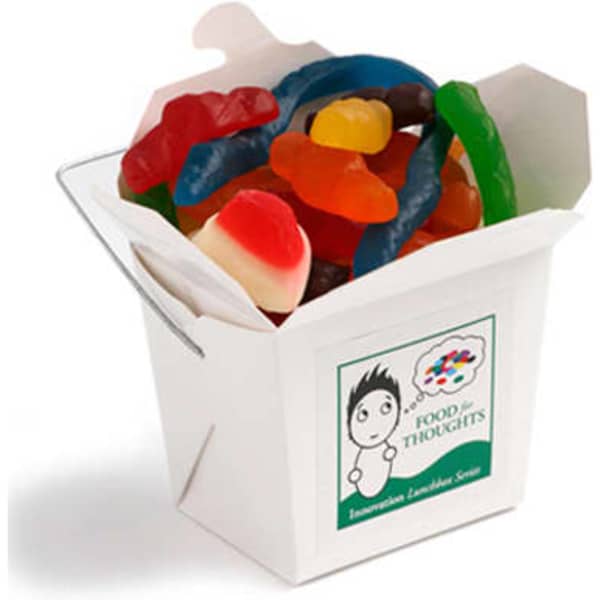 White Cardboard Noodle Box with Christmas Mixed Lollies 100g