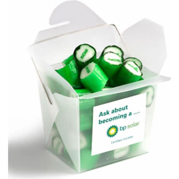 Frosted Noodle Box with Personalised Rock Candy 100g
