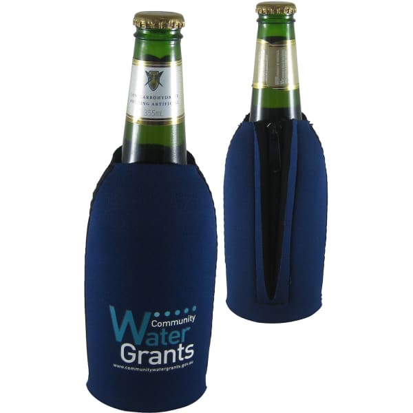 Short Bottle Cooler With Zipper (Sublimation)