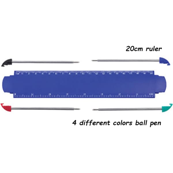 Ruler with 4pcs Ball Pen