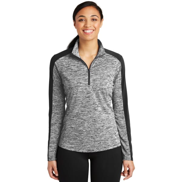 Sport-Tek Ladies PosiCharge Electric Heather Colorblock 1/4-Zip Pullover