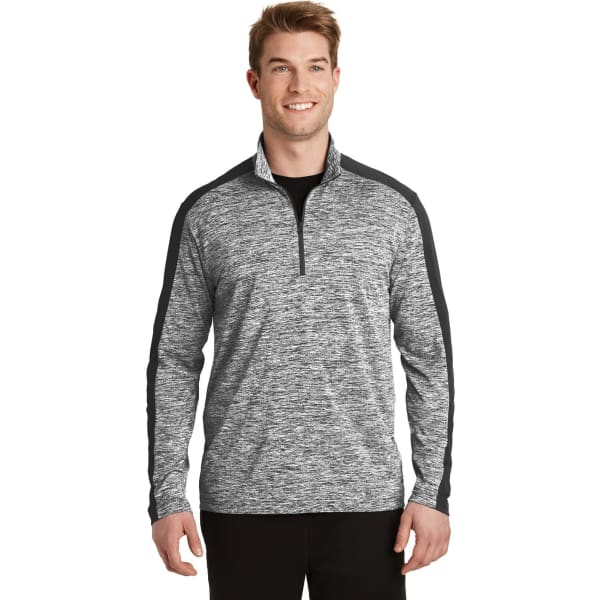 Sport-Tek PosiCharge Electric Heather Colorblock 1/4-Zip Pullover