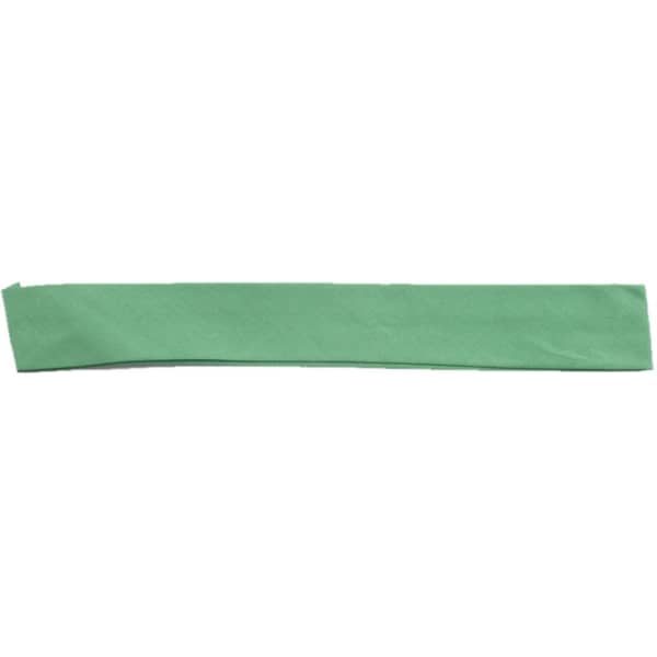 A green paper strip, narrow and rectangular, with a smooth finish.