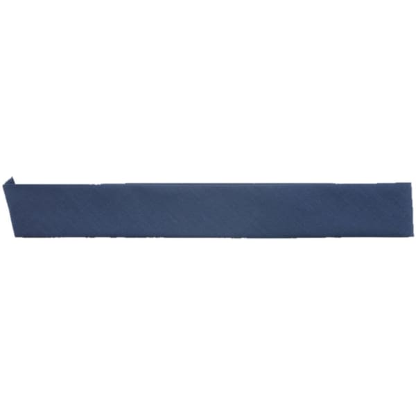 A dark blue straw hat with a toggle for adjustment, featuring a logo.