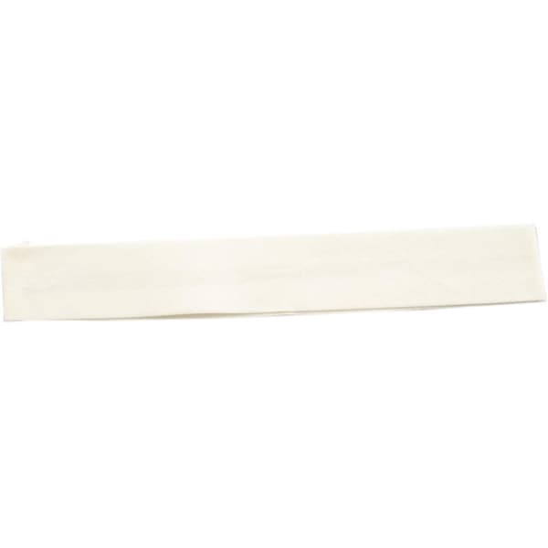 A long, white strip of fabric is displayed. The strip appears plain and unadorned, with a smooth texture.