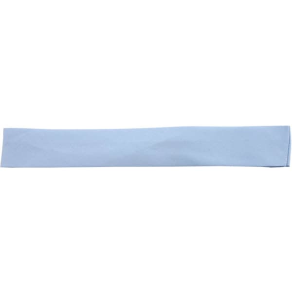 A light blue fabric strip with a solid texture, designed for use as a headband or accessory.