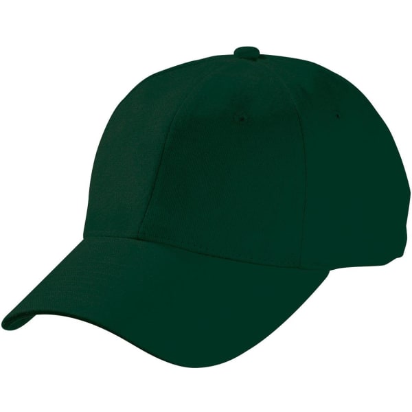 A dark green heavy brushed cotton cap with a curved brim and ventilation holes. It features a logo on the front.