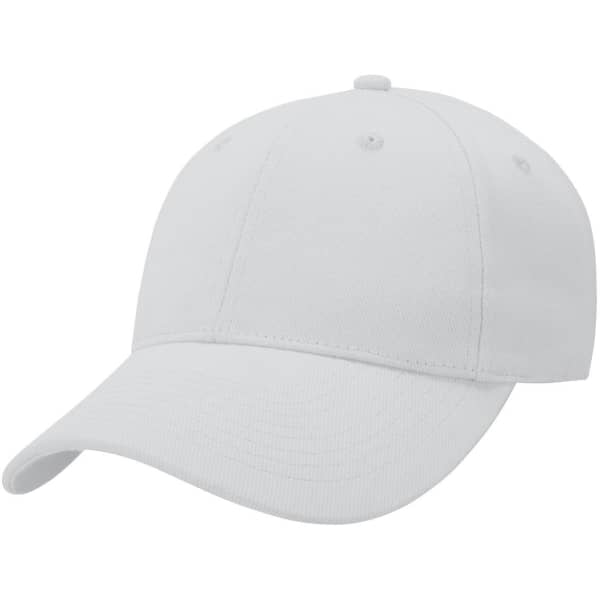 A light grey heavy brushed cotton cap with a curved brim and ventilation holes, featuring a logo on the front.