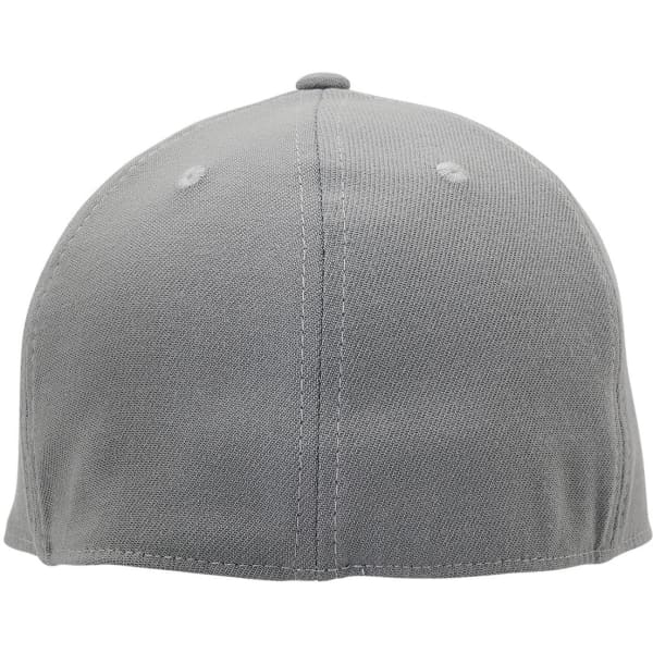 A grey cap with ventilation holes and a smooth finish, featuring a logo on the front.