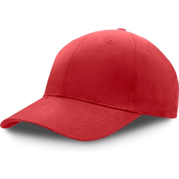 A premium soft cotton cap in vibrant red, featuring a structured design and a logo on the front.