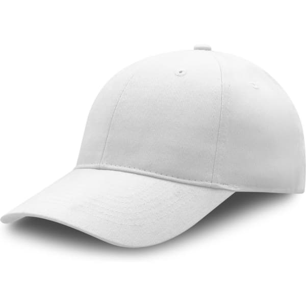 A premium soft cotton cap in white, featuring a curved brim and an adjustable strap at the back.