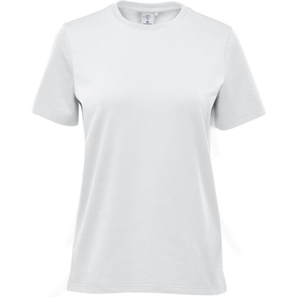 A light green women's t-shirt with short sleeves. The shirt has a simple design and includes a logo.