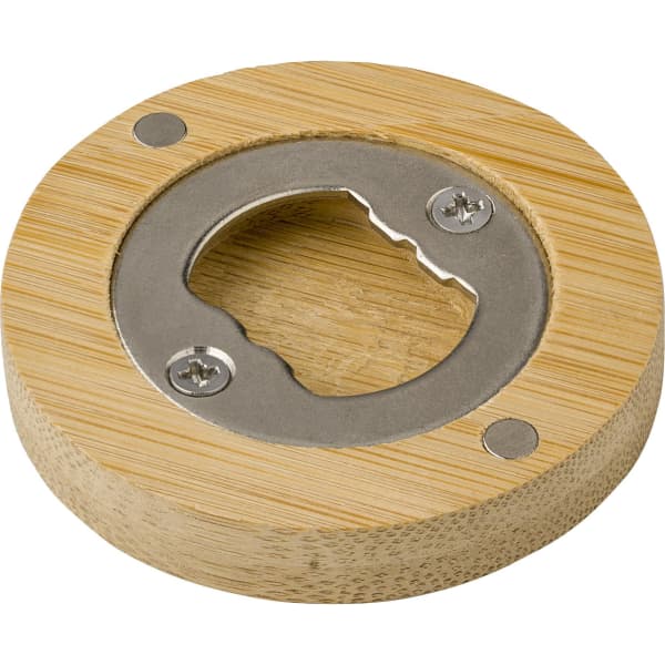 Bamboo magnet with bottle opener Ace
