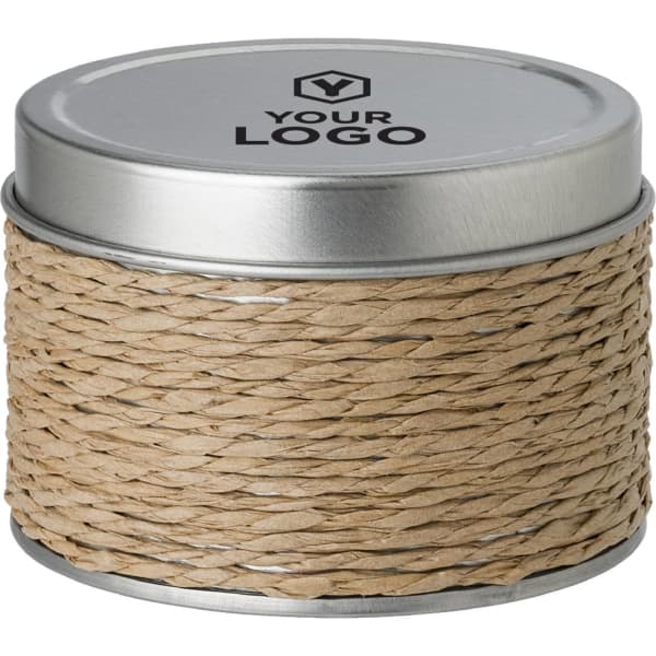 Tin with scented candle