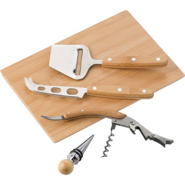 Bamboo cheese and wine set Patrick