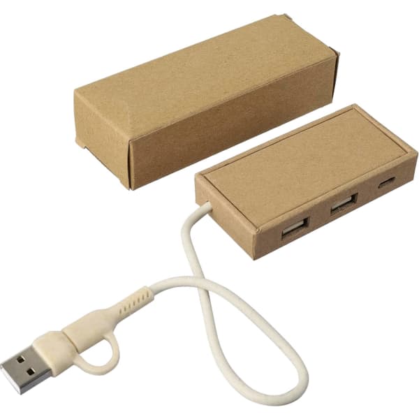 Aluminium and recycled paper USB hub Paulo