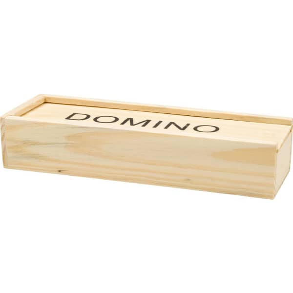 Wooden box with domino game