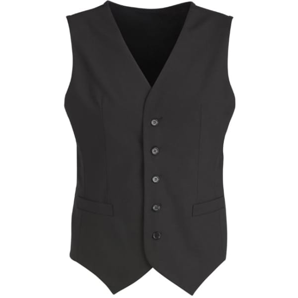 Comfort Wool Stretch Mens Peaked Vest with Knitted Back