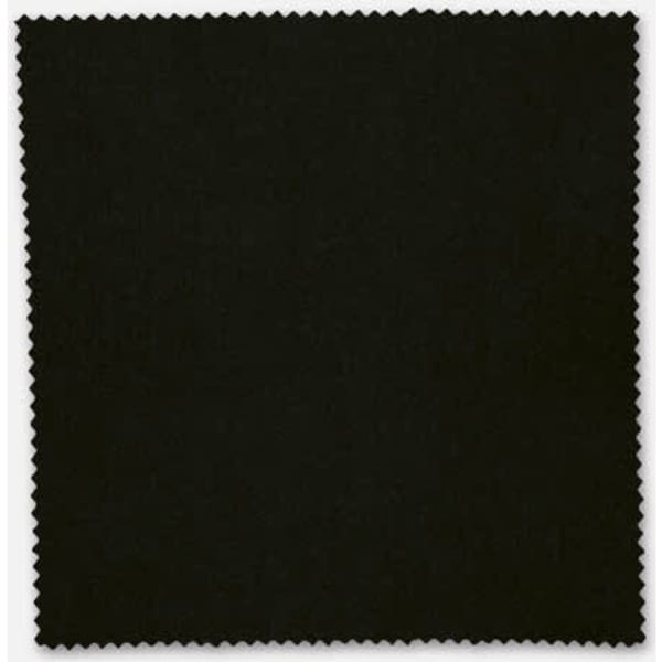 A square piece of black fabric with a textured edge, representing a mens stretch lining material.