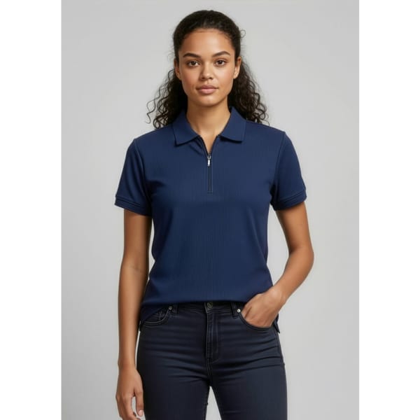 Micro Womens Waffle Short Sleeve Polo