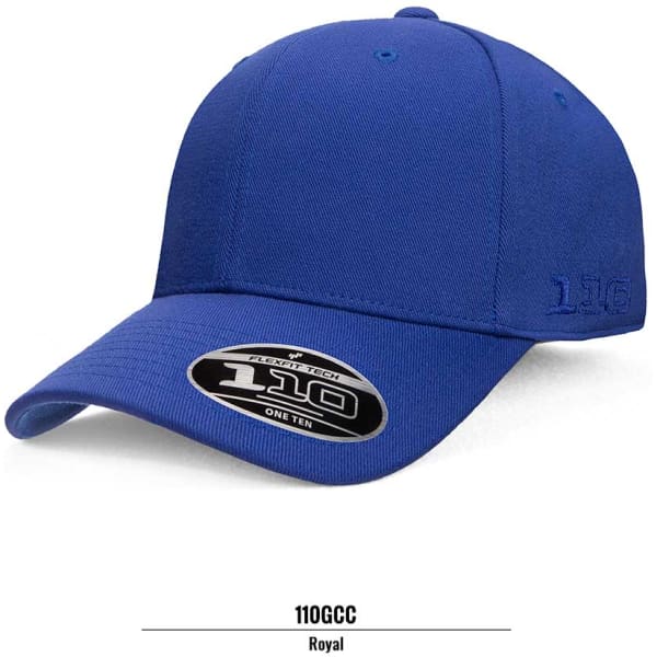 A royal blue cap with a structured design, featuring a logo on the side and a curved brim.