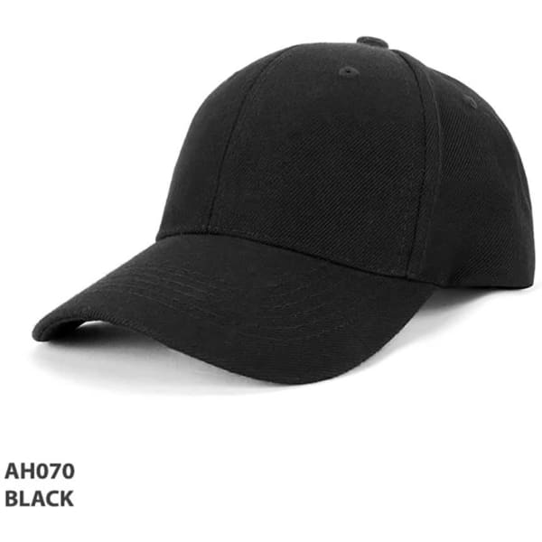 A black wool blend cap featuring a curved brim and a classic design, with a logo on the side.