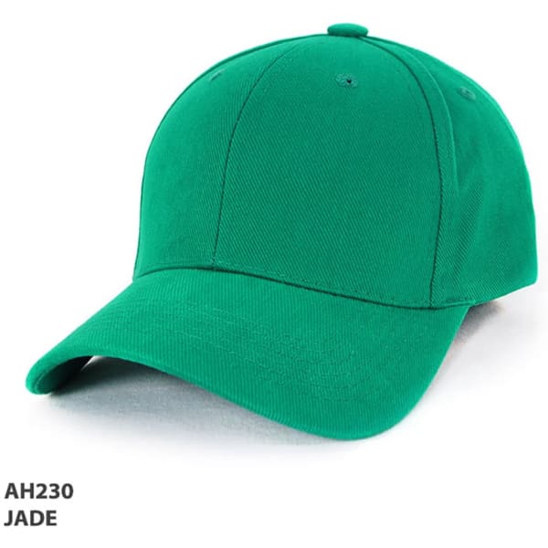 A green heavy brushed cotton cap with a curved brim and a logo on the front.