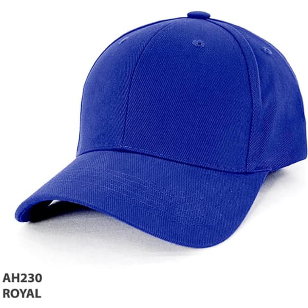 A royal blue heavy brushed cotton cap with a curved brim and a logo.