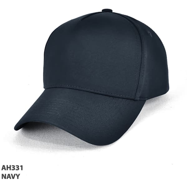A navy blue D-Lux 5 Panel Cap with a structured design and a logo on the front.