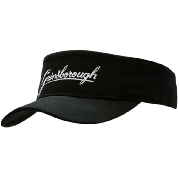 A black brushed heavy cotton visor featuring a white logo.