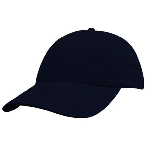 A navy blue youth cap with a curved brim, featuring a logo on the front.